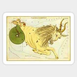 Capricorn the Goat, from Urania's Mirror, Vintage Signs of the Zodiac Sticker